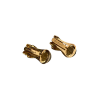 Christian Dior Yellow Gold 1980s crossed clip on earrings
