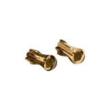 Christian Dior Yellow Gold 1980s crossed clip on earrings
