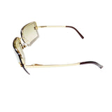 Chanel CC Logo Gold Tinted Rhinestone Square Sunglasses 4105-B