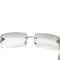Chanel Rimless Silver Transparent Clear Sunglasses 4047