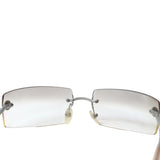 Chanel Rimless Silver Transparent Clear Sunglasses 4047