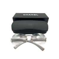 Chanel CC Logo Silver Grey Rimless Sunglasses 4037