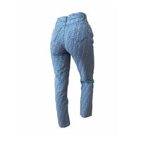 Fendi Light Blue Zucca Monogram Jeans Trousers Pants