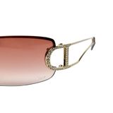 Christian Dior Gold Rhinestone Red Tinted Sunglasses