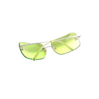Chanel CC Logo Green Tinted Silver Sunglasses 4017
