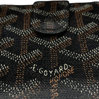 Goyard Black Leather Monogram Zipper Bi Fold Tuileries Wallet