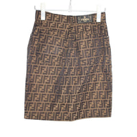 Fendi Logo Monogram Zucca Brown Skirt