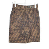 Fendi Logo Monogram Zucca Brown Skirt