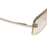 Chanel CC Logo Silver Clear Rimless Rhinestone Sunglasses