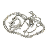 Christian Dior Silver Logo Rhinestone Crystal Chain Necklace