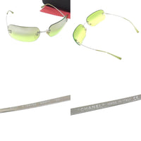Chanel CC Logo Green Tinted Silver Sunglasses 4017