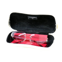Chanel Pink Tinted CC Logo Rimless Sunglasses 4026