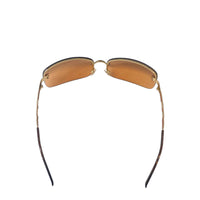 Chanel Gold Orange Brown Rimless Sunglasses 4113