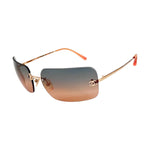 Chanel Silver Logo Orange Blue Tinted Rimless Sunglasses 4017