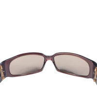 Gucci Vintage Gold Logo Brown Sunglasses