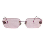 Chanel 2047-B Swarovski Rhinestone Pink Tinted Sunglasses