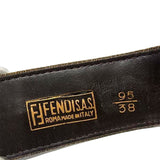 Fendi Zucca Brown Monogram Pattern Gold Logo Leather Belt