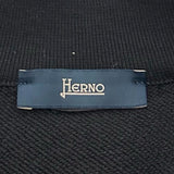 Herno Hybrid Cotton Jersey Down Logo Black Navy Jacket