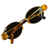 Fendi Gold Orange Logo Tortoise Oval 1990 Sunglasses SL7035