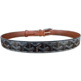 Goyard Florida Olympic Fregate Black Brown Leather Monogram Belt