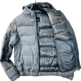 Herno Loro Piana System Grey Melange Wool Light Down Hooded Jacket