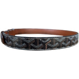 Goyard Florida Olympic Fregate Black Brown Leather Monogram Belt