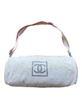 Chanel White Sports Line cylindrical drum duffle bag