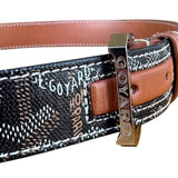 Goyard Florida Olympic Fregate Black Brown Leather Monogram Belt