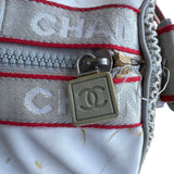 Chanel White Sports Line cylindrical drum duffle bag