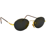 Gucci Gold Logo Brown Tinted Tortoise Oval Sunglasses GG1260