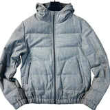 Herno Loro Piana System Grey Melange Wool Light Down Hooded Jacket