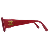 Chanel Cherry Red Pink Tinted Gold CC Logo Sunglasses 05977