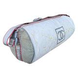 Chanel White Sports Line cylindrical drum duffle bag