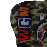 A Bathing Ape BAPE 1st camo green black shark full zip hoodie