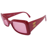 Chanel Cherry Red Pink Tinted Gold CC Logo Sunglasses 05977