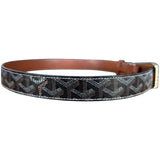 Goyard Florida Olympic Fregate Black Brown Leather Monogram Belt