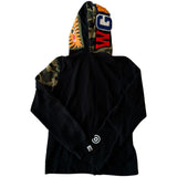 A Bathing Ape BAPE 1st camo green black shark full zip hoodie