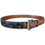 Goyard Florida Olympic Fregate Black Brown Leather Monogram Belt