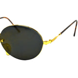 Gucci Gold Logo Brown Tinted Tortoise Oval Sunglasses GG1260