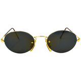 Gucci Gold Logo Brown Tinted Tortoise Oval Sunglasses GG1260