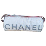 Chanel White Sports Line cylindrical drum duffle bag