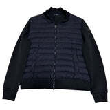 Herno Hybrid Cotton Jersey Down Logo Black Navy Jacket