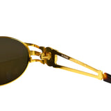 Fendi Gold Orange Logo Tortoise Oval 1990 Sunglasses SL7035