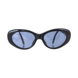 Chanel Gold CC Logo Oval Black Sunglasses 05974