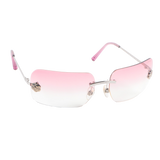 Chanel Silver Pink Camellia Flower 4085 Sunglasses