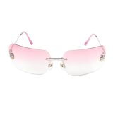 Chanel Silver Pink Camellia Flower 4085 Sunglasses