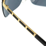 Chanel Black Gold CC Logo Navy Tinted Sunglasses 4112