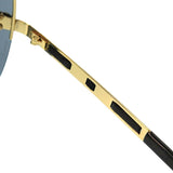 Chanel Black Gold CC Logo Navy Tinted Sunglasses 4112