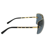 Chanel Black Gold CC Logo Navy Tinted Sunglasses 4112
