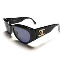 Chanel Gold CC Logo Black Sunglasses 04152 94305